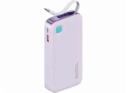 Usams Powerbanka USAMS Powerbank s navíjecím kabelem USB-C, navíjecí 10 000 mAh PD 20W Fast Charge XY Series fialová/fialová 10KCD22403 (US-CD224)