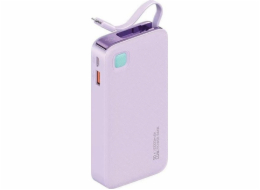Usams Powerbanka USAMS Powerbank s navíjecím kabelem Lightning 10000 mAh PD 20W Fast Charge XY Series fialová/fialová 10KCD22503 (US-CD225)