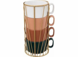 Secret de Gourmet Sada 4 keramických hrnků na stojánku 250 ml