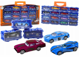LeanToys Sada 16 kovových autíček v kufru od