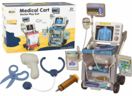 LeanToys Malý doktorský set Stetoskop se světly modrý