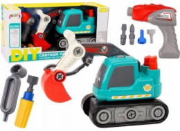 LeanToys Pásový bagr Kreslený obrázek pro kutily, tyrkysový