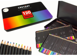 LeanToys Sada 120 uměleckých tužek v kovové nádobě