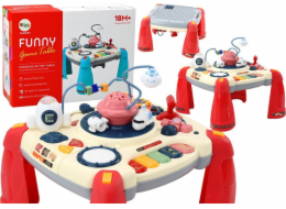LeanToys Interaktivní vzdělávací stůl Dětský panel Piano Space Červený