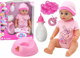 LeanToys Baby Doll čůrací body s víčkem na nočník a příslušenstvím