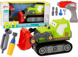 LeanToys Pásový bagr Kreslený Demontáž DIY Zelená