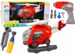 LeanToys DIY vrtulník kreslená hračka červená
