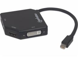 Manhattan AV adaptér DisplayPort Mini - HDMI - D-Sub (VGA) - DVI-I černý (207720)