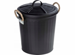 Wenko Odpadkový koš Koupelnový koš s víkem GARA, černý, 6 l, WENKO