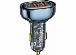 Usams Nabíječka Nabíječka do auta USAMS 2xUSB+1xUSB-C 80W Rychlé nabíjení Modrá/Modrá (US-CC159)