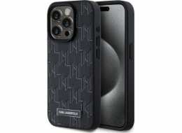 Karl Lagerfeld Karl Lagerfeld KLHMP15XPKHPORPK Pevný kryt pro iPhone 15 Pro Max 6.7 černý/černý kožený monogram s kovovým logem