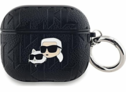 Karl Lagerfeld Karl Lagerfeld KLA3PGKCPK Kryt na AirPods 3 černá/černá s monogramem a hlavou Karla a Choupette