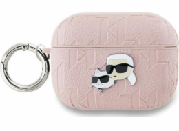 Karl Lagerfeld Karl Lagerfeld KLAP2PGKCPP Kryt na AirPods Pro 2 (2022/2023) růžový s monogramem a hlavou Karla a Choupette