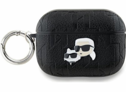 Karl Lagerfeld Karl Lagerfeld KLAP2PGKCPK Kryt na AirPods Pro 2 (2022/2023) černá/černá s monogramem a hlavou Karla a Choupette