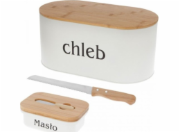 Brunbeste Chlebník OCELOVÝ CHLEBNÍK + MISKA NA MÁSLO S NŮŽEM + NŮŽ NA CHLÉB 2775