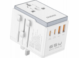 Dudao USB adaptér Dudao A65Pro 65W cestovní adaptér EU / US / JP / AUS / UK 2x USB-C 2x USB-A - bílý