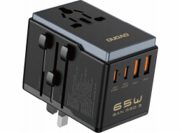 Dudao USB adaptér Dudao A65Pro 65W cestovní adaptér EU / US / JP / AUS / UK 2x USB-C 2x USB-A - černý