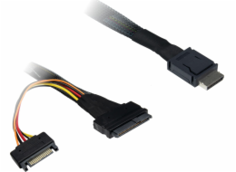 Inter-Tech Kabel SFF 8611-4i - SFF 8639, SATA napájecí 0,75 m
