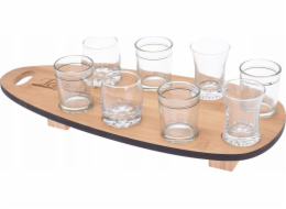 Excellent Houseware Vynikající sada svačinek do domácnosti, 8 sklenic na bambusovém tácu