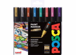 Posca Sada fixů UNI PC-5M, 8 ks, metalická