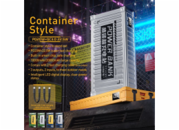 Wekome Powerbanka WEKOME WP-339 Container Series - Powerbanka 10000 mAh Super Charging s vestavěným USB-C a Lightning PD 20W + QC 22,5W kabel (žlutá)