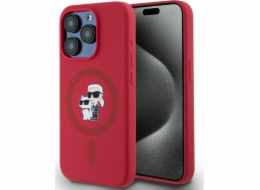 Karl Lagerfeld Karl Lagerfeld KLHMP15LSCMKCRHR silikonový kryt pro iPhone 15 Pro 6.1 červený/červený s kroužkem MagSafe a magnetickými hlavicemi