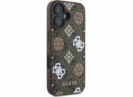 Guess Pouzdro GUESS pro iPhone 16 kompatibilní s MagSafe GUHMP16SP4PWPW (PU pivoňka na 4G pozadí) hnědé