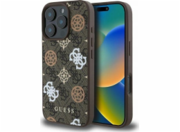 Guess Pouzdro GUESS pro IPHONE 16 Pro kompatibilní s MagSafe GUHMP16LP4PWPW (PU pivoňka na 4G pozadí) hnědé