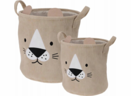 Home Styling Collection Kolekce pro domácí styling Košíky na hračky CUTIE s ušima, manšestr, 2 kusy