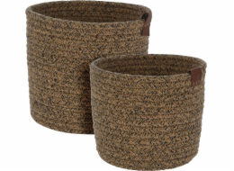 Home Styling Collection Kolekce pro domácí styling Kulaté úložné koše, tkaná bavlna, 2 kusy