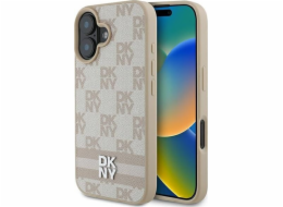 DKNY DKNY DKHCP16SPCPTSSP Pevný kryt pro iPhone 16 6.1 růžový/růžový s kostkovaným vzorem a potištěnými pruhy