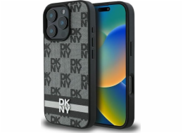 DKNY DKNY DKHCP16XPCPTSSSK Pevný kryt pro iPhone 16 Pro Max 6.9 černý/černý s kostkovaným vzorem a potištěnými pruhy