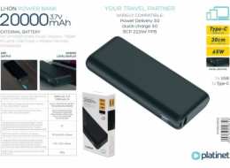 Platinet Powerbanka PLATINET POWERBANK 20 000 MAH PD65W RYCHLÉ NABÍJENÍ ČERNÁ [45871]
