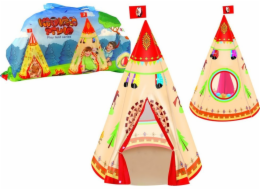 LeanToys Dětský stan týpí ve stylu indiánské zahrady krémový 160 cm x 105 cm