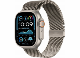 Apple Hodinky Ultra 2 GPS + Cellular, 49mm pouzdro z přírodního titanu s náramkem Milanese L z přírodního titanu