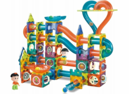 LeanToys Svítící skluzavka na míčky Magnetické bloky 202 dílků LEAN Toys