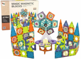 LeanToys Magnetické bloky 3D budovy Ruské kolo 155 dílků LEAN Toys
