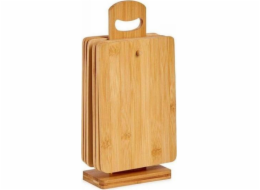 Bigbuy Home bambusové krájecí prkénko 31x14cm 6 ks.