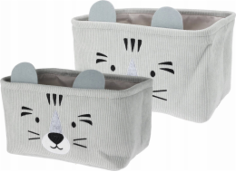 Home Styling Collection Kolekce pro domácí styling CUTIE krabičky na hračky s ušima, manšestr, 2 kusy