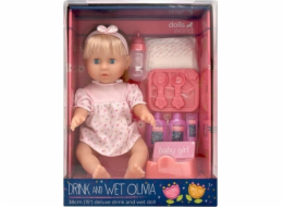 NO NAME Panenka DollsWorld Olivia 38 cm pije/čůrá 78402 84020