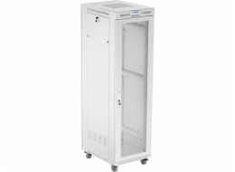 Lanberg 19palcová 42U 600x800 stojanová rozvaděčová skříň s perforovanými dveřmi, LCD, šedá (ploché balení)