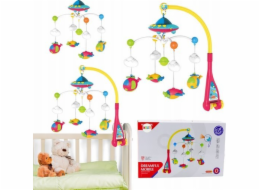 LeanToys Dětská postýlka kolotoč, projektor UFO, letadla, 108 melodií