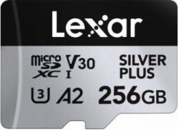 Lexar Paměťová karta Silver Plus MicroSDXC 256 GB třída 10 UHS-I/U3 A2 V30 (LMSSIPL256G-BNANU)