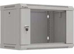 Lanberg 19" 6U 540x350 šedá závěsná racková skříň se skleněnými dvířky (ploché balení)