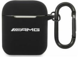 Mercedes Silikonový kryt Mercedes AMG AMA2RBK pro Apple AirPods černý/černý s velkým logem