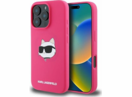 Karl Lagerfeld Karl Lagerfeld KLHMP16XSCHPPLF silikonový kryt pro iPhone 16 Pro Max 6.9 fuchsiová/fuchsiová s potiskem hlavy Choupette a MagSafe