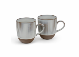 1x2 Bredemeijer Mugs Ingo  450ml Tassen Steingut weiße Str.147081