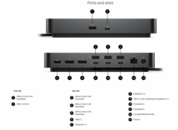 Dell Pro Thunderbolt 4 Smart Dock SD25TB4 - Dokovací stanice - Thunderbolt 4 - HDMI, 2 x DP, 2 x Thunderbolt 4, USB-C - 1GbE, 2.5GbE - 180 Watt - BTO - s 3 roky základní servis hardwaru s pokročilou v