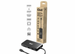 Club3D Dokovací stanice 8v1, USB-C 3.2, 1xHDMI, 1xDP, 2xUSB, 1xmicroSD/SD, 1xUSB-C PD100W, 1xRJ45, černá