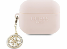Guess Guess 3D gumový diamantový přívěsek 4G – pouzdro na AirPods Pro 2 (růžové)